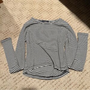 Brandy Melville Black and White Striped Long Sleeve Top